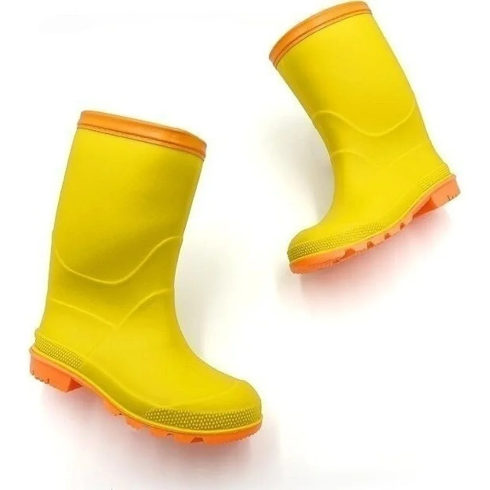 WBuffalo Little Girls' Yellow‎ Rain Boots Waterproof Rubber Size 3 New With Tags